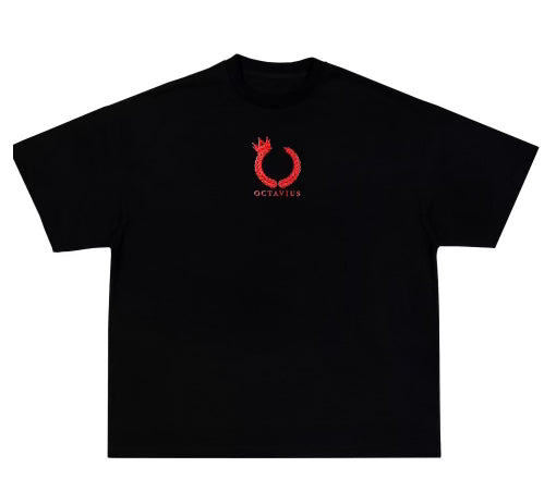 Octavius Motto T-Shirt Black/Red/White