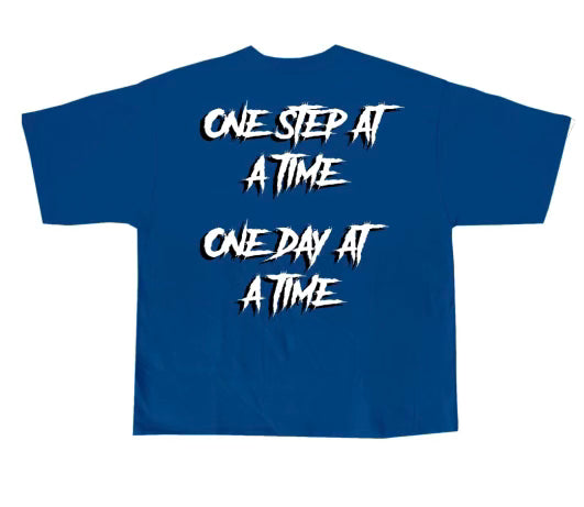 Octavius Motto T-Shirt Blue/White